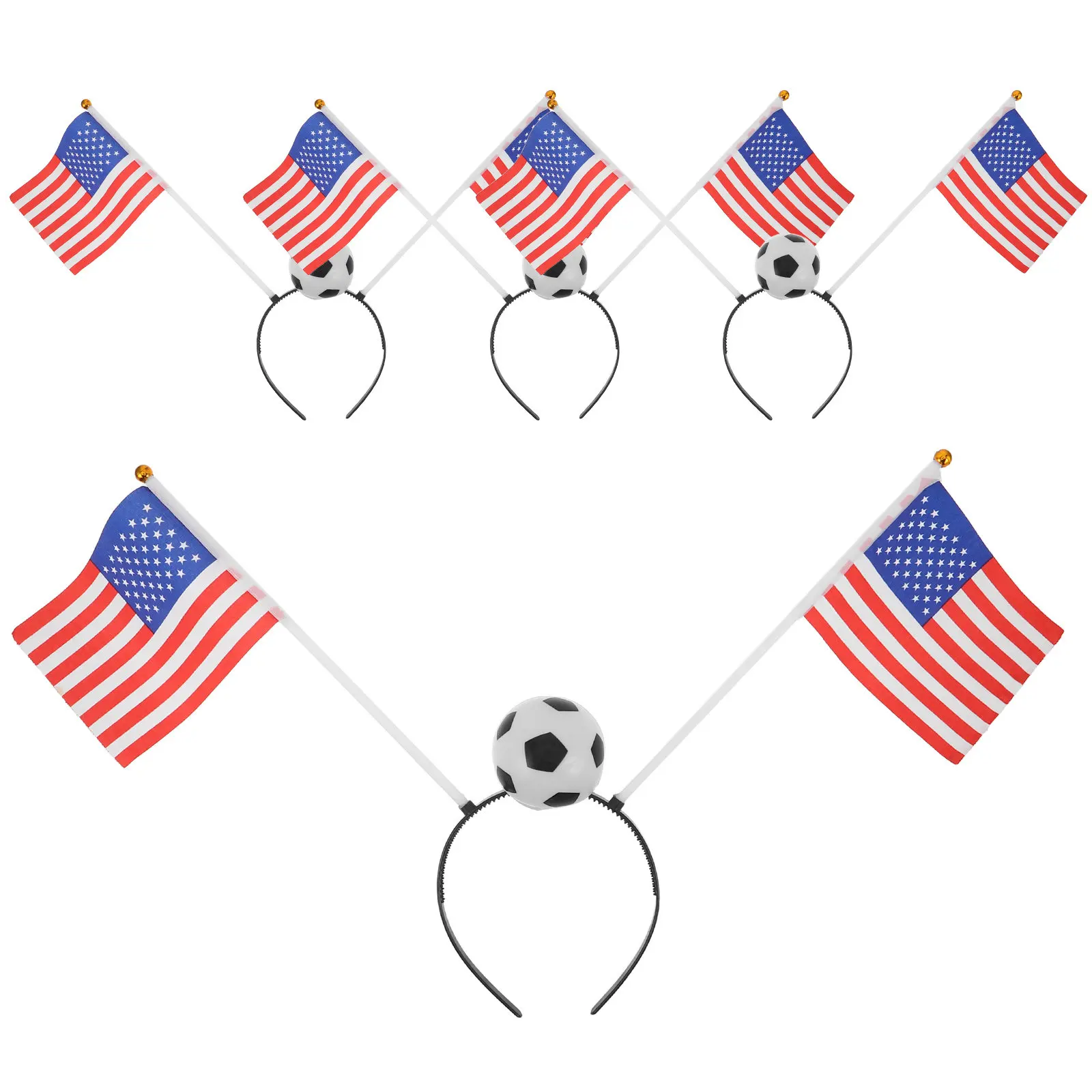 

4Pcs Soccer Headband International Flags Sports Party Favors Hair Bands Game Day Accessories Team Spirit Fans Supplies