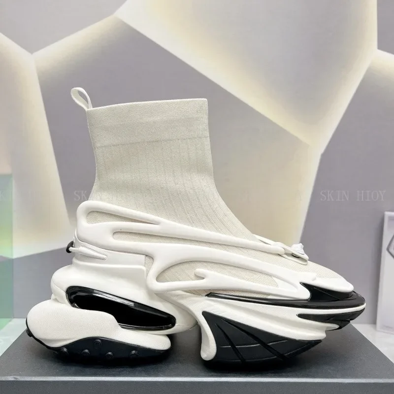 Plus Size 35-46 Fashion Men Boots Short Winter Shoes  Top Quality  Lace Up Metal knitted  Black Woman Ankle Booties Man Shoes