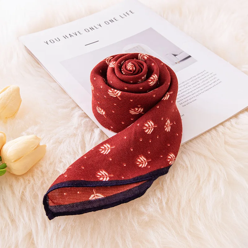 70cm Artificial Printed Scarf Elegant Fashion High Sense All-Matching Graceful