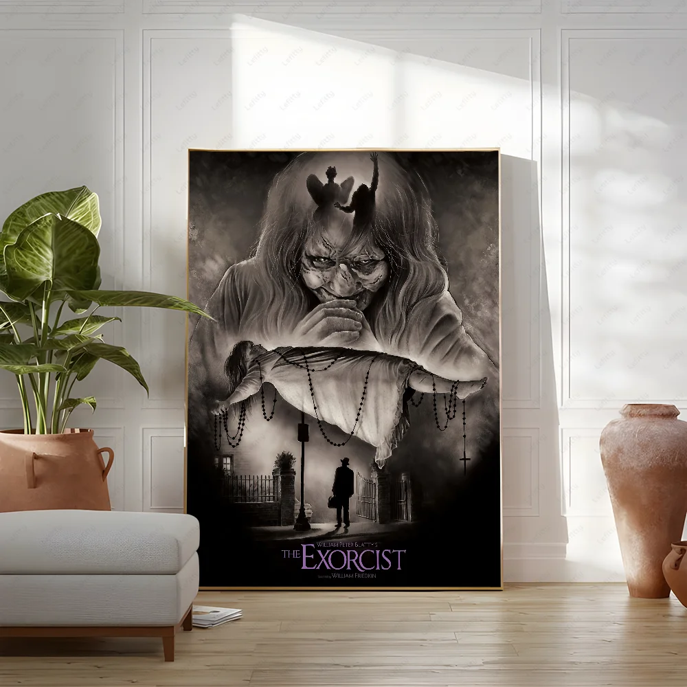 Classic E-ExorcistS Horror Film Movie Poster Sticky Wall Art Printing Waterproof Home Living Bed Room Bar Aesthetic Decor