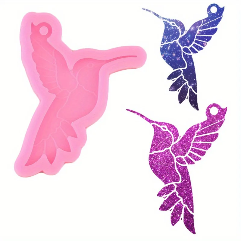 1Pc  Epoxy Resin Birds Craft Keychain Pendant Silicone Mould Polymer Clay Craft DIY Necklace Pendant Jewelry Making Molds