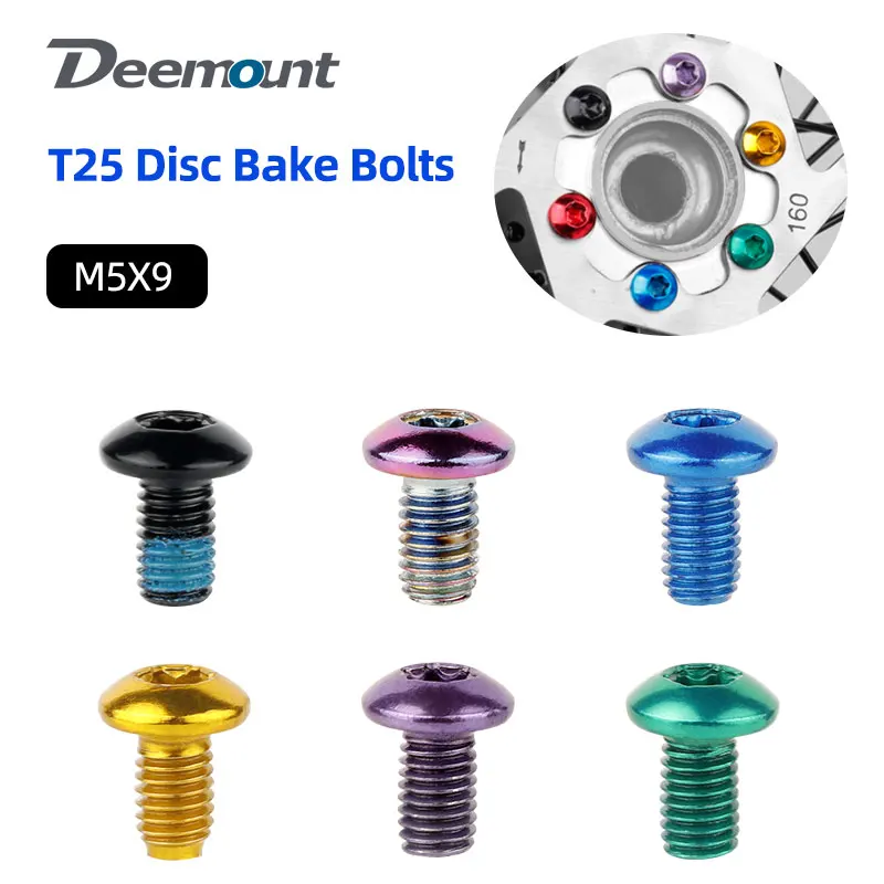 

12PCS Bicycle Disc Bake Rotor Bolts M5x9mm Steel Screws T25 Torx MTB Road Disk Braking Plate Fastening Parts
