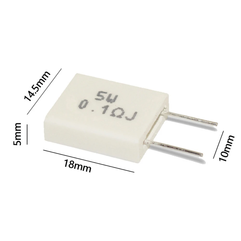 

10 шт. 5W неиндуктивных цементных резисторов 0.3R-100R: 1R/2.2R/3.3R/4R/4.7R/5R/5.6R/6.8R/10R/100R