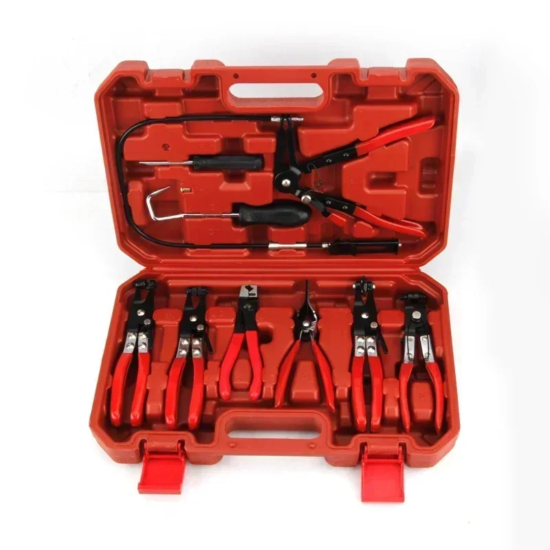 NEW 9Pcs Auto Hose Clamp Ring Plier Set Flexible Wire Cable Bend Type Remover Oil Seal Screwdriver Car Repairing Tools