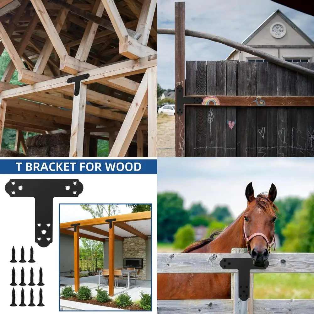

Набор из 12 кронштейнов Т-образной стойки толщиной 4 мм для ремонта дерева, мебели и каркаса фермы