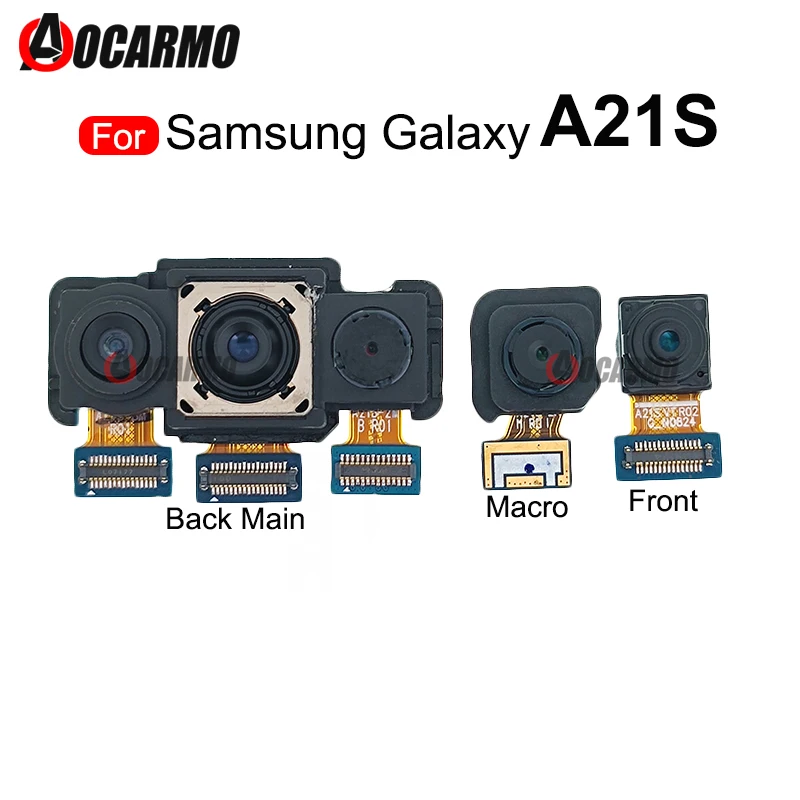 Front And Back Ultra Wide / Macro / Rear Main Camera Module Flex Cable Replacement Parts For Samsung Galaxy A21S SM-A217F