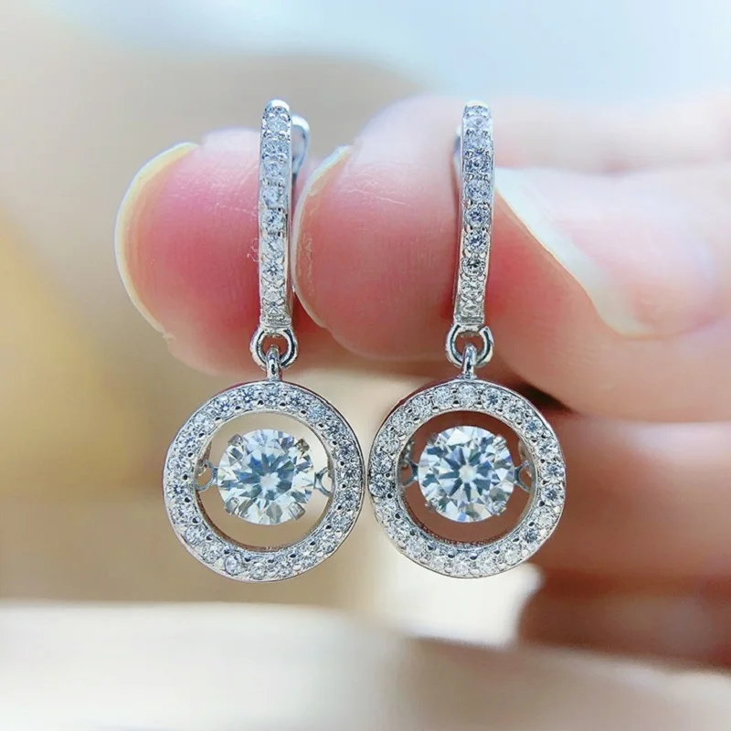 

Apaison Sparkling High Carbon Diamond 925 Sterling Sliver Jewelry Gift Drop Earrings For Female