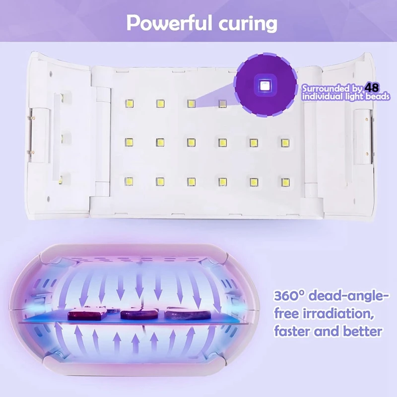 Two Sides UV Light For Resin UV Resin Light With 48 LED Beads Faster Curing Fit For Resin Curing Adjustable Time 1Set