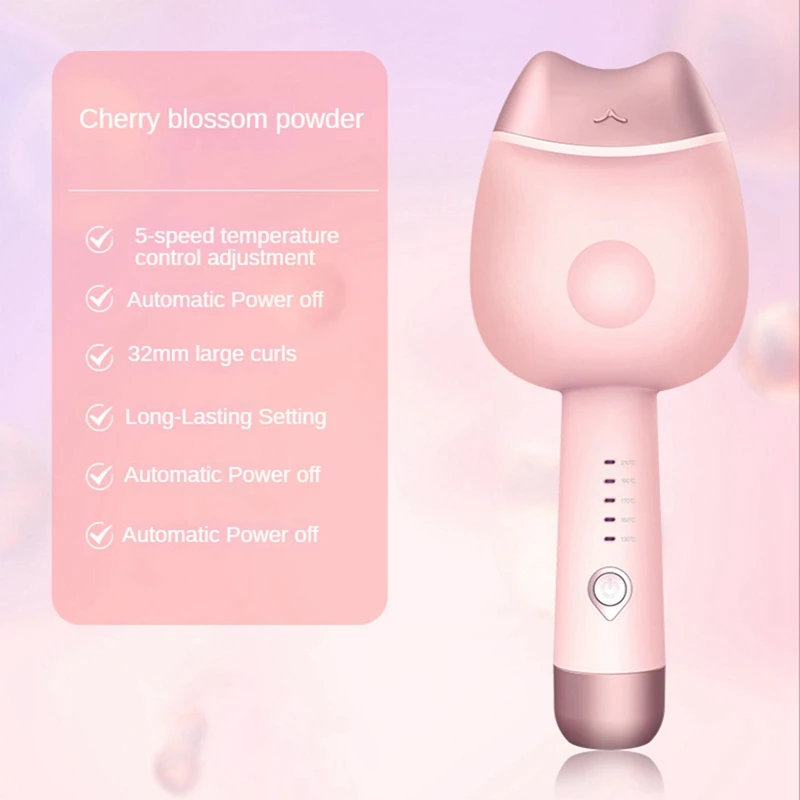 Автоматическая электрическая плойка для волос, щипцы для завивки волос с отрицательными ионами, 32 мм, с короткими щипцами