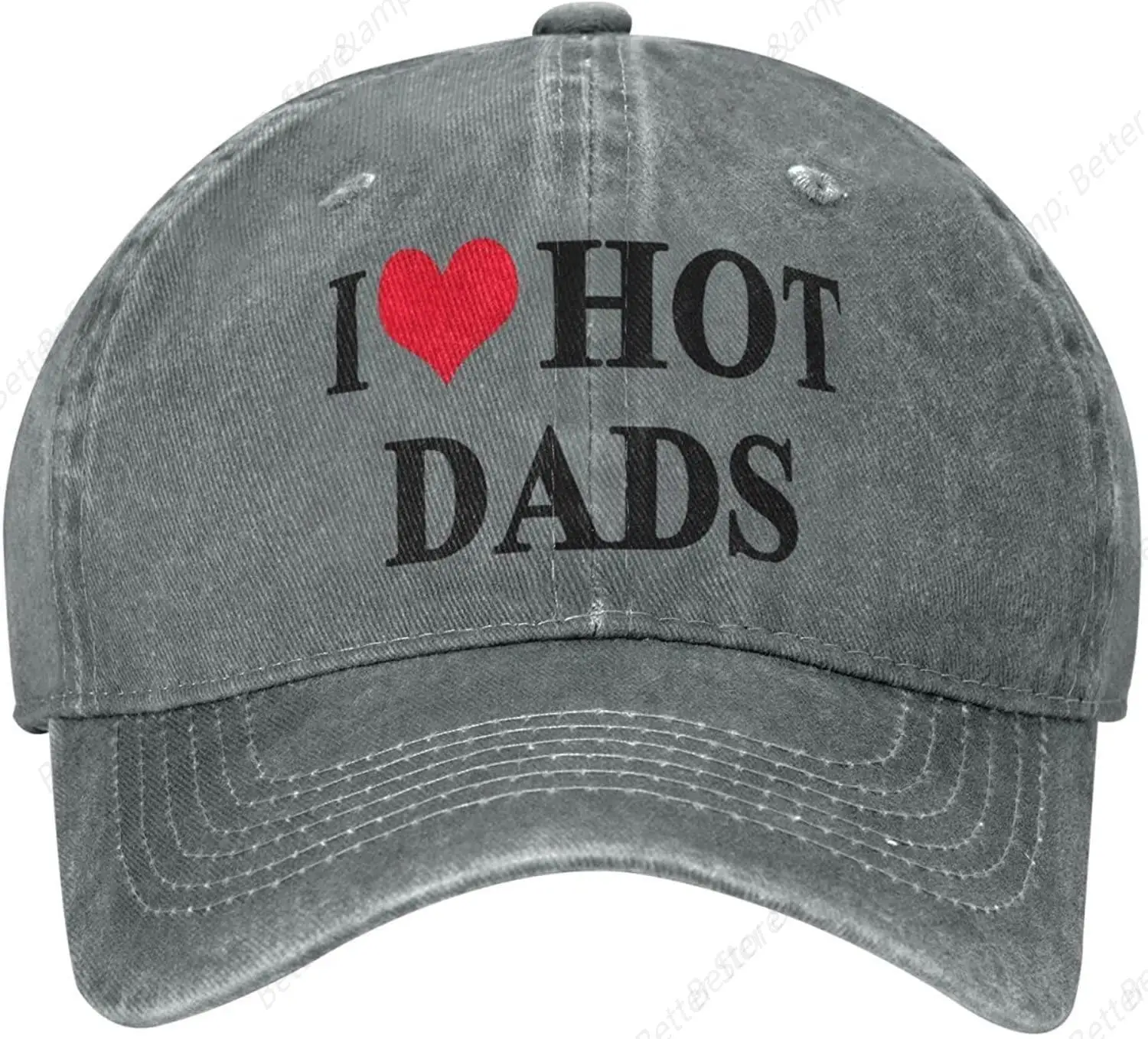 I Love Hot Dad Trucker Denim Hat Casual Hip-Hop Baseball Capunisex Adjustable