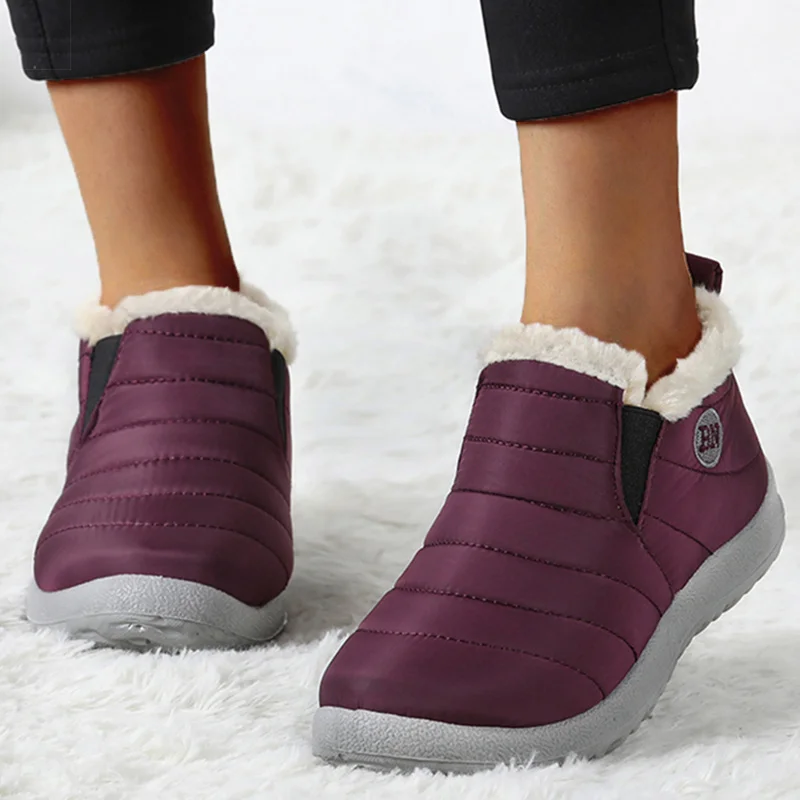 Zapatillas de deporte para mujer, zapatos vulcanizados de piel, calzado de tendencia para mantener el calor, invierno, 2024