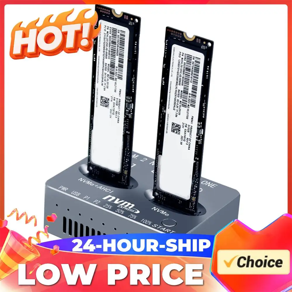 

Док-станция для NVMe-накопителей с двумя отсеками Gen2X 20 Гбит/с, корпус для SSD M.2 M Key, для твердотельных накопителей M.2 M.3 NVMe PCI-E, для SSD M2 M Key