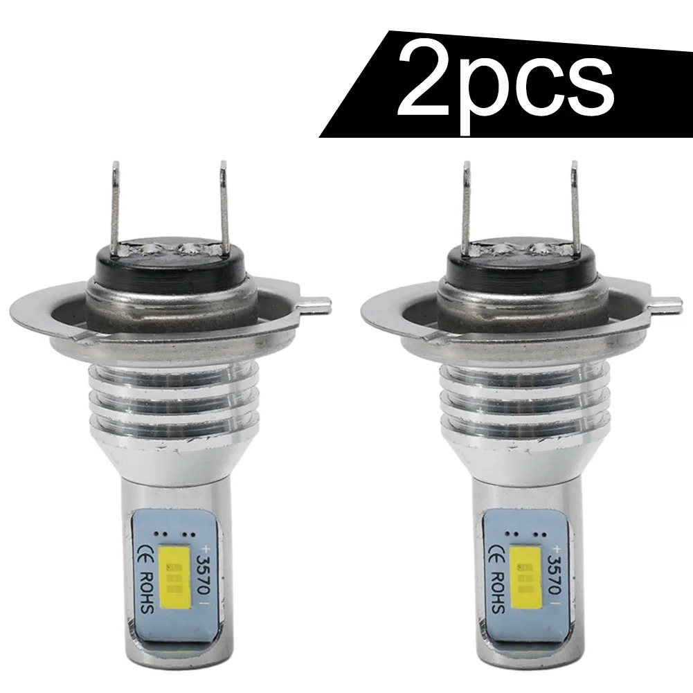 White LED Headlights Car DC 12-24V Dustproof Waterproof 2Pcs 55W 6000K 8000LM Auto H7 Parts Replacement Useful