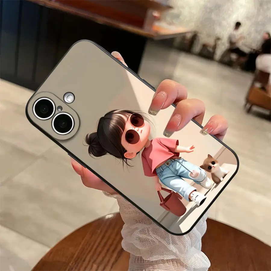 Funda Phone Cover Phone Case for Apple iPhone 17 Pro Max 12 14 13 XR XS MAX 16 15 Pro 7 8 11 17e Air Cartoon Girl  view 2