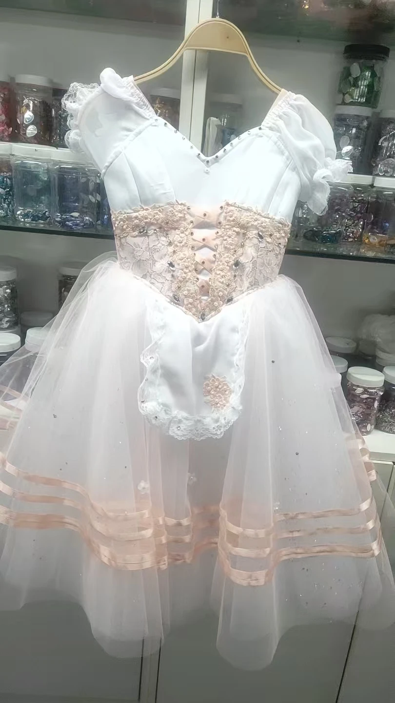 

hot selling Kids Girls Children Women Adult Performance Wear Pink cupid long shirt Ballet Tutu Costumes