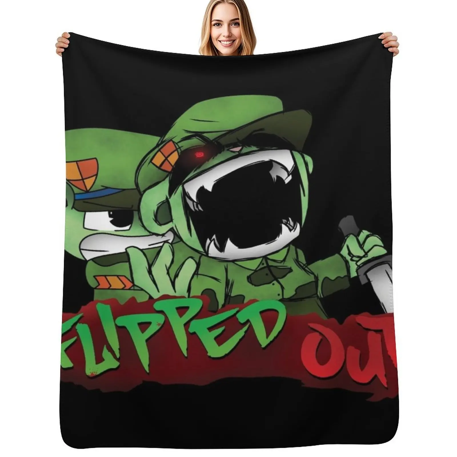 

fnf htf flippy vs fliqpy graffiti Throw Blanket Luxurious Soft Fuzzy Blanket for Sofa Bed