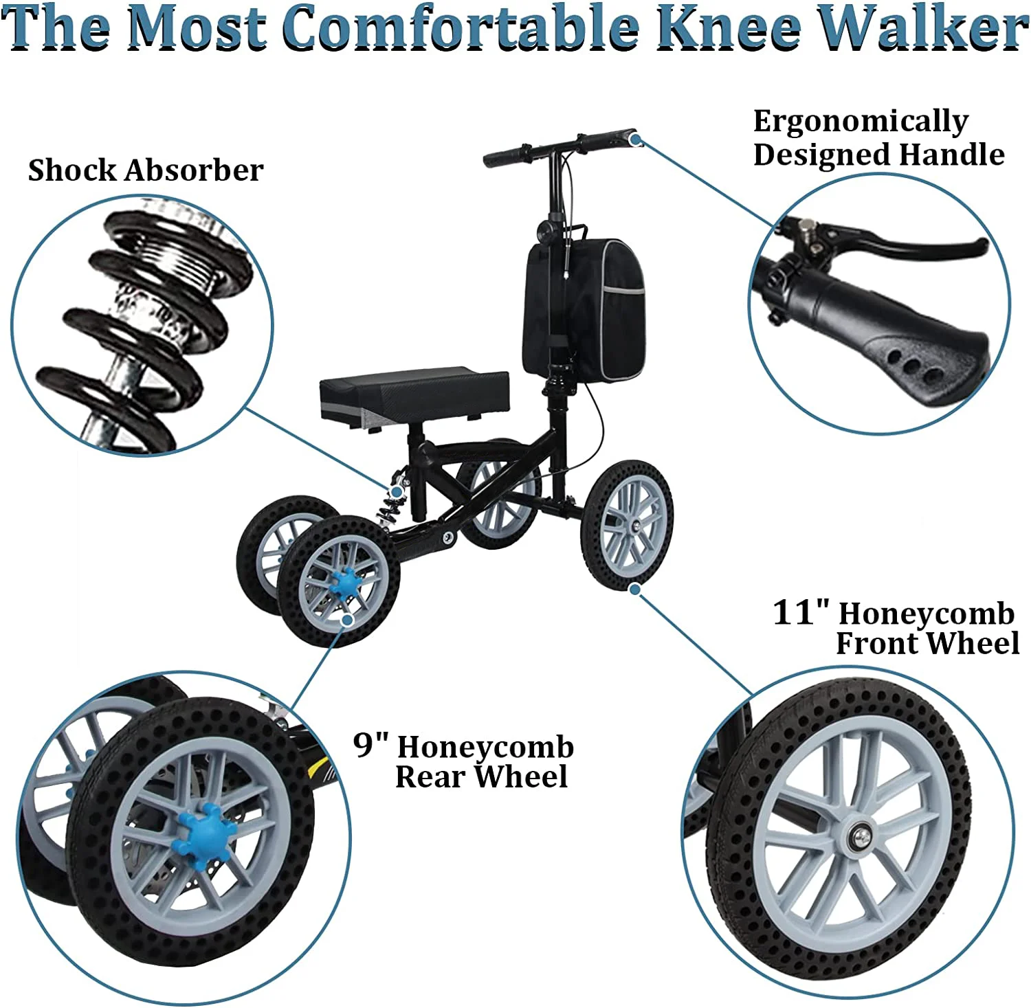 Knee Scooter Safely Brake Accurately On Disabled Foot