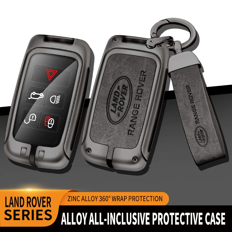 Car Zine Alloy Key Case Key Chain Shell For Land Rover Range Rover Discovery Evoque Velar Freelander Defender Car Metal key Bag