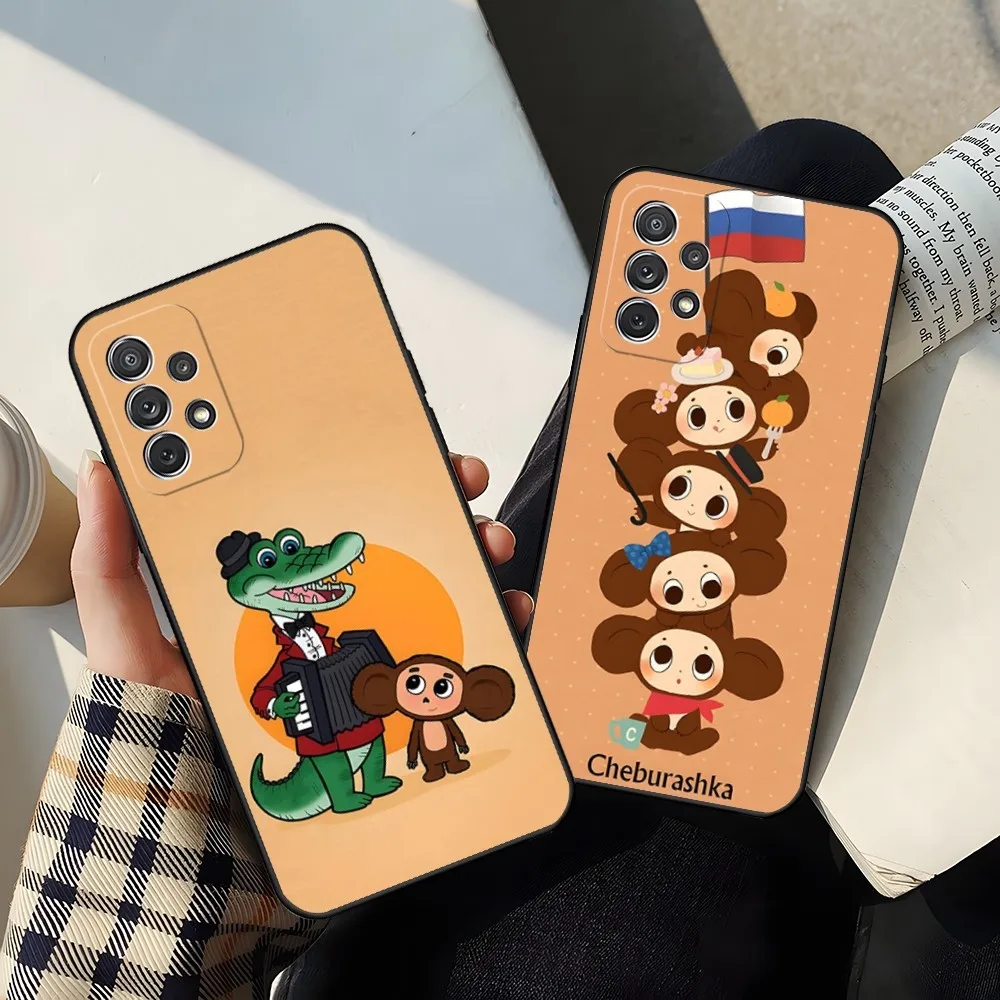 Cute Cartoon Cheburashka Phone Case for Sumsung Galaxy S24 S23 S22 S21 S20 A24 A34 A54 A53 N20 M54 Fe Plus Ultra Cover