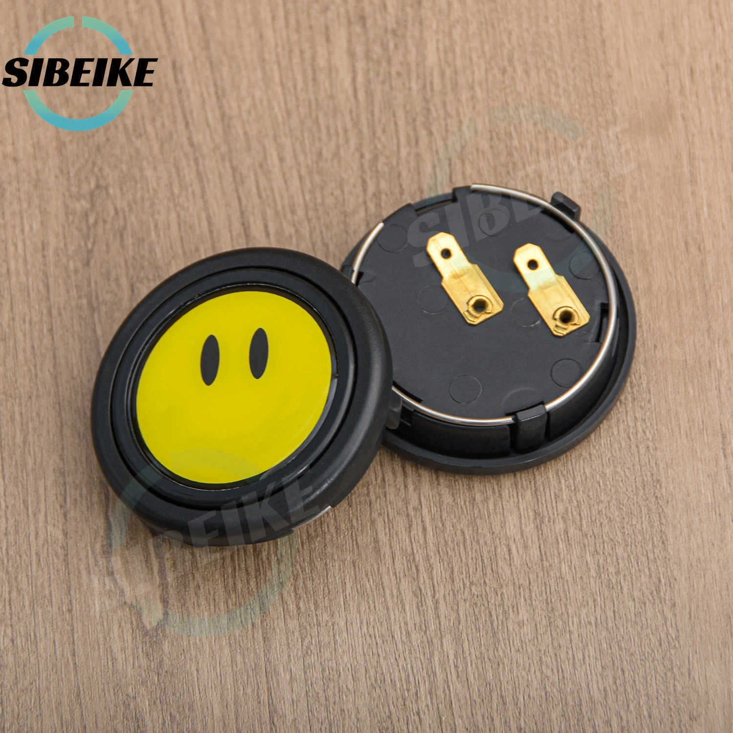 JDM Modified Car Steering Wheel Horn Button Yellow Happy Face Horn Push Cover for Universal