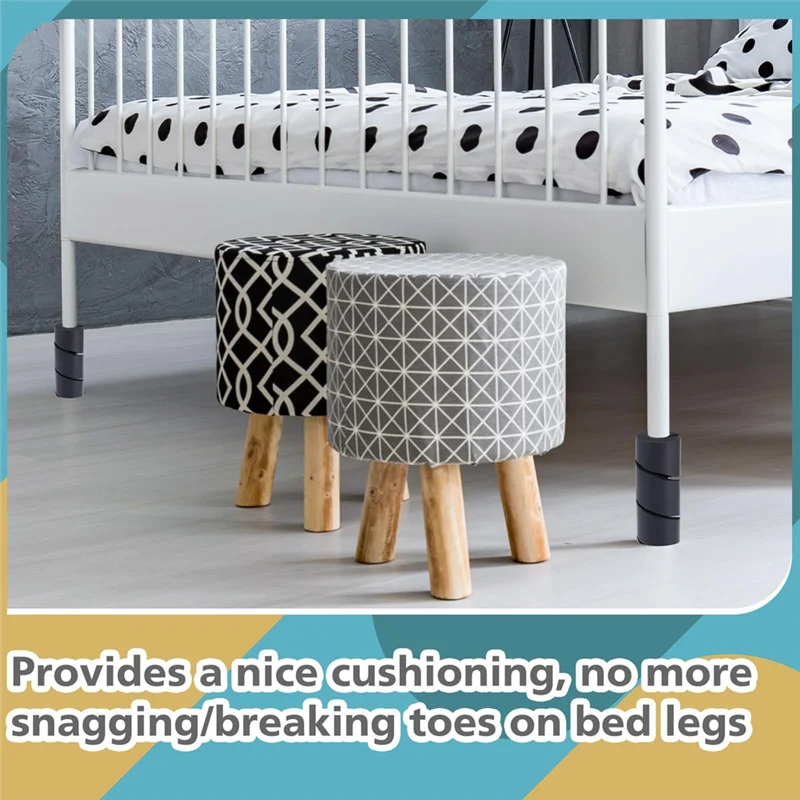 F-3C 4 個ベッドフレームつま先プロテクター 6 インチベッドフレーム脚カバー、ベッドフレーム足プロテクターつま先セーバー用足指を保つ