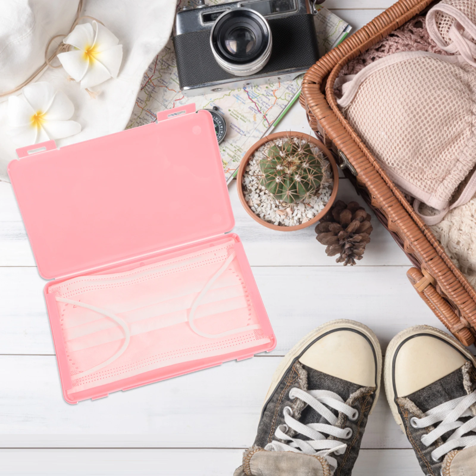 

Plastic Mask Box Storage Box for Mask Face Cover Box Flat Storage Box