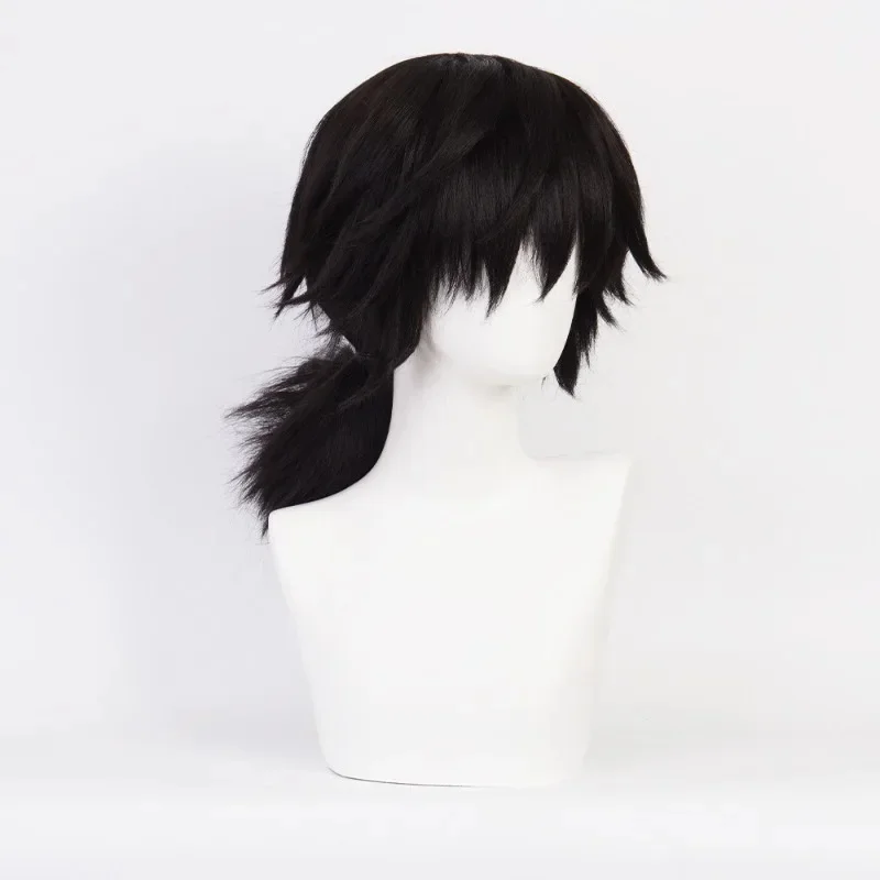 Parrucca Anime Tomioka Giyuu Parrucca lunga cosplay Parrucche per feste in costume cosplay per capelli neri resistenti al calore