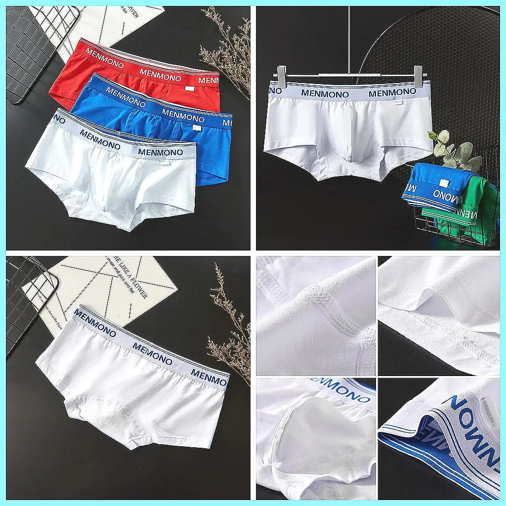 Men's Cotton Boxer Pouch Underwear, Seamless U-Convex Design for Sports & Low-Rise Comfort