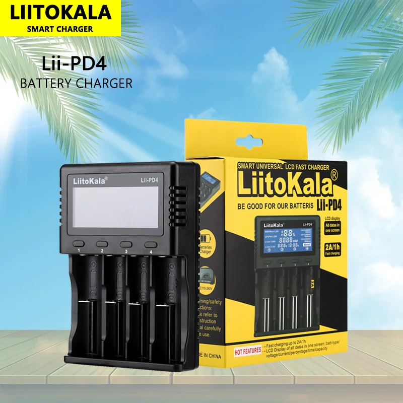 Liitokala Lii-PD4 Lii-PD2 18650 Battery Charger for 1.2V 3.7V NiMH 26650 21700 18350 18500 14500 AA AAA LiFePO4 Batteries