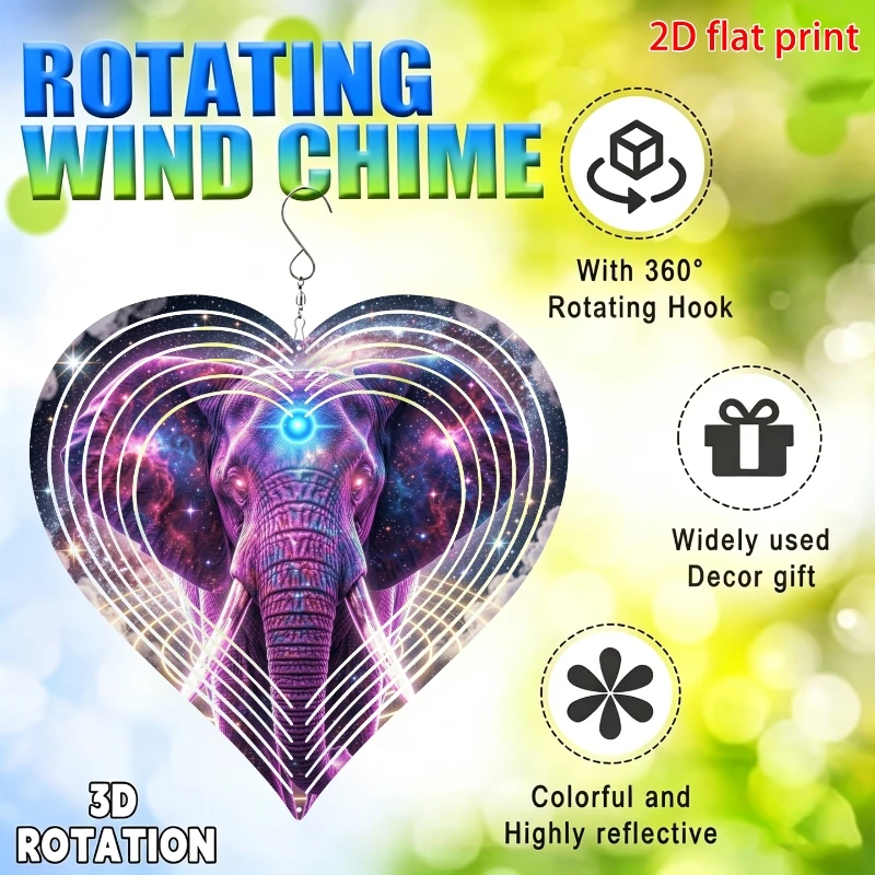 1pc, Heart-Shaped Wind Spinner,  with 360°  - 