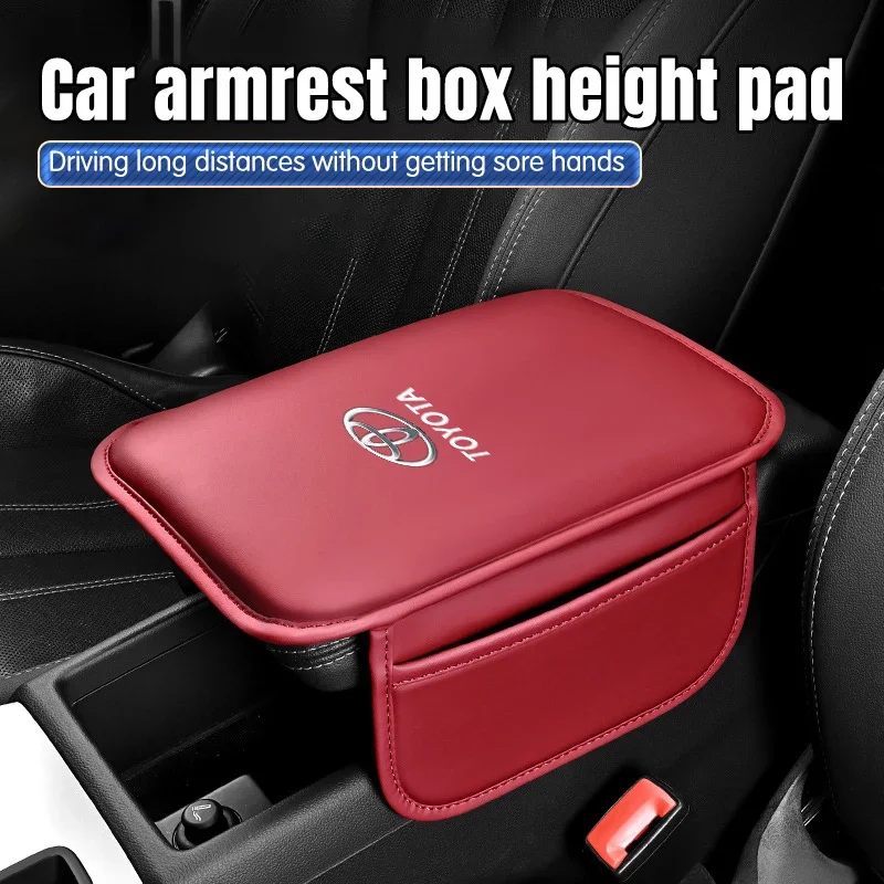 Car Armrest Box Pad Leather Auto Armrest Mat For Toyota Corolla Yaris Chr Auris RAV4 Land Cruiser Camry Highlander Prado