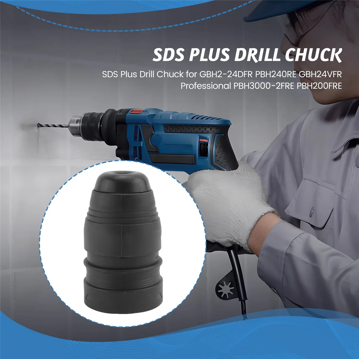 

Сверлильный патрон SDS Plus для Bosch GBH2-24DFR PBH240RE GBH24VFR Professional PBH3000-2FRE PBH200FRE SSQ