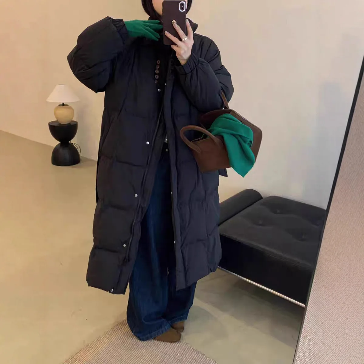 Winter New Women's Down Jacket Commuting Loose Straight Neck Parkas