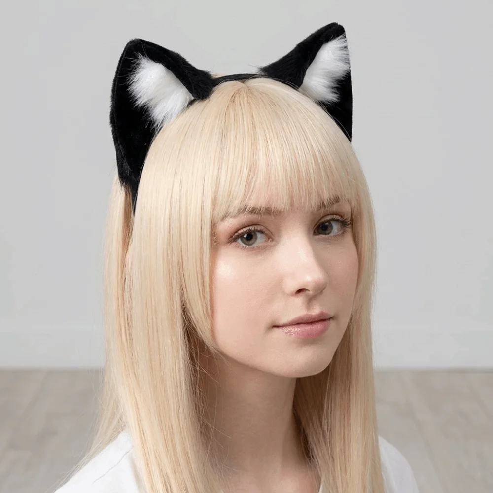 Halloween Hair Accessories Animal Cat Ears Headband Artificial Gothic Gothic Headband Reusable Lolita Cosplay Headband Children