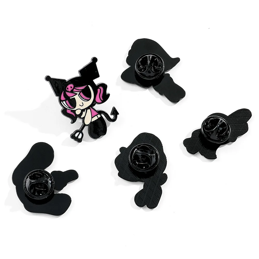 Cartoon Powerpuff Girls Brooch Character Model Metal Enamel Cute Badge Clothing Backpack Lapel Pin Jewelry Accessories Gifts Art