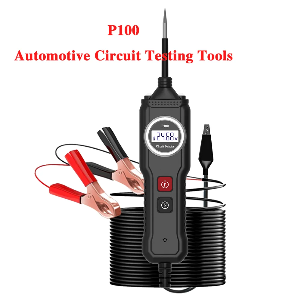 P100 Circuit Diagnostic Car Instrument 5V-40V Power Probe Kit Electrical System Tester LCD Display Resistance Voltage Tester ﻿