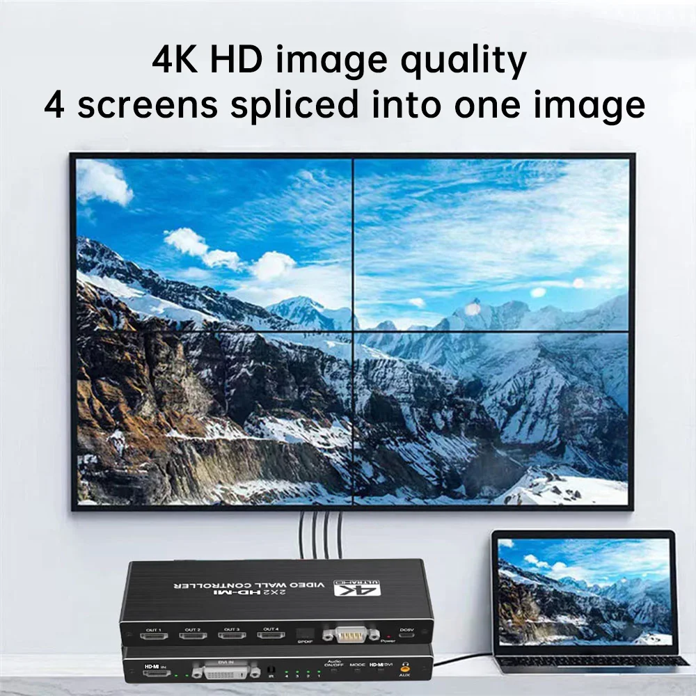 4K HDMI Video Wall Controller 2x2 HDMI DVI Video Wall Processor 1X2 1X3 1X4 2X1 3x1 4X1 Multi Video Screen Processor Splicer