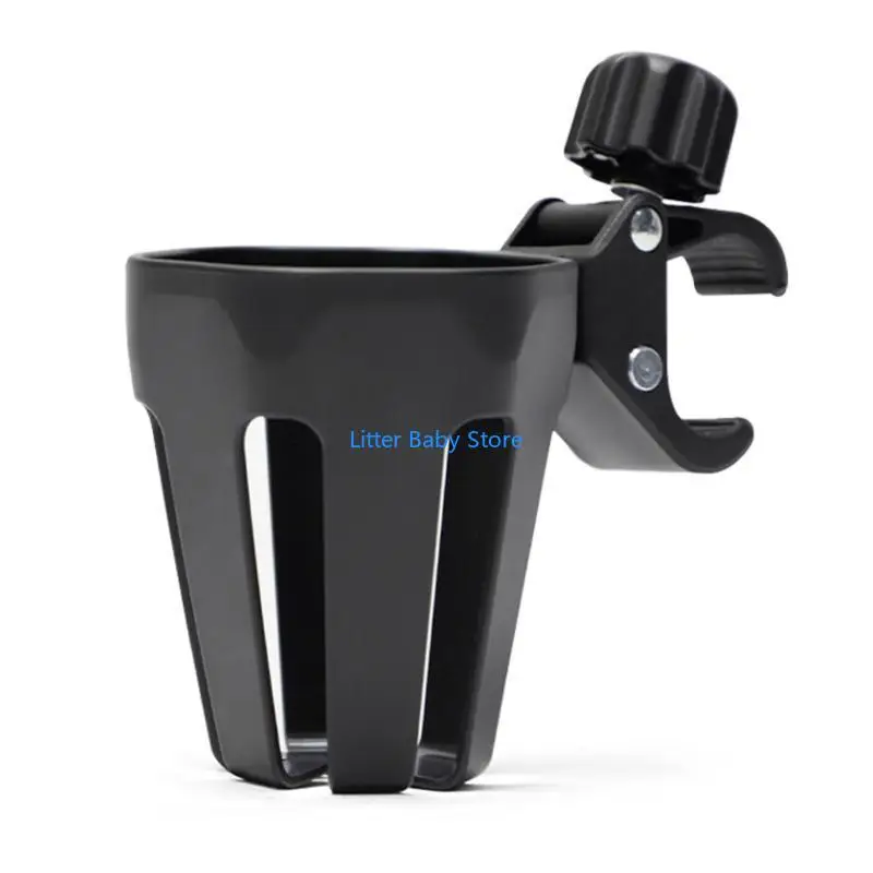 

N80C Baby Stroller Cup Holder Stand Milk Bottle Rack Universal 360 Rotatable Organiser for Toddlers Pram Cart Accessory Black