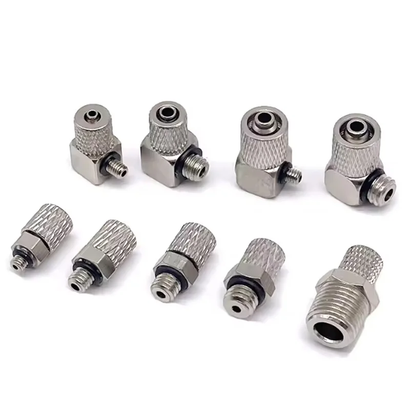 

100 шт. мини-пневматические трубные соединители с наружной резьбой M3 M4 M5 M6 1/8 Быстроразъемная воздушная трубка 3 мм 4 мм 6 мм OD Винт через быстрое соединение