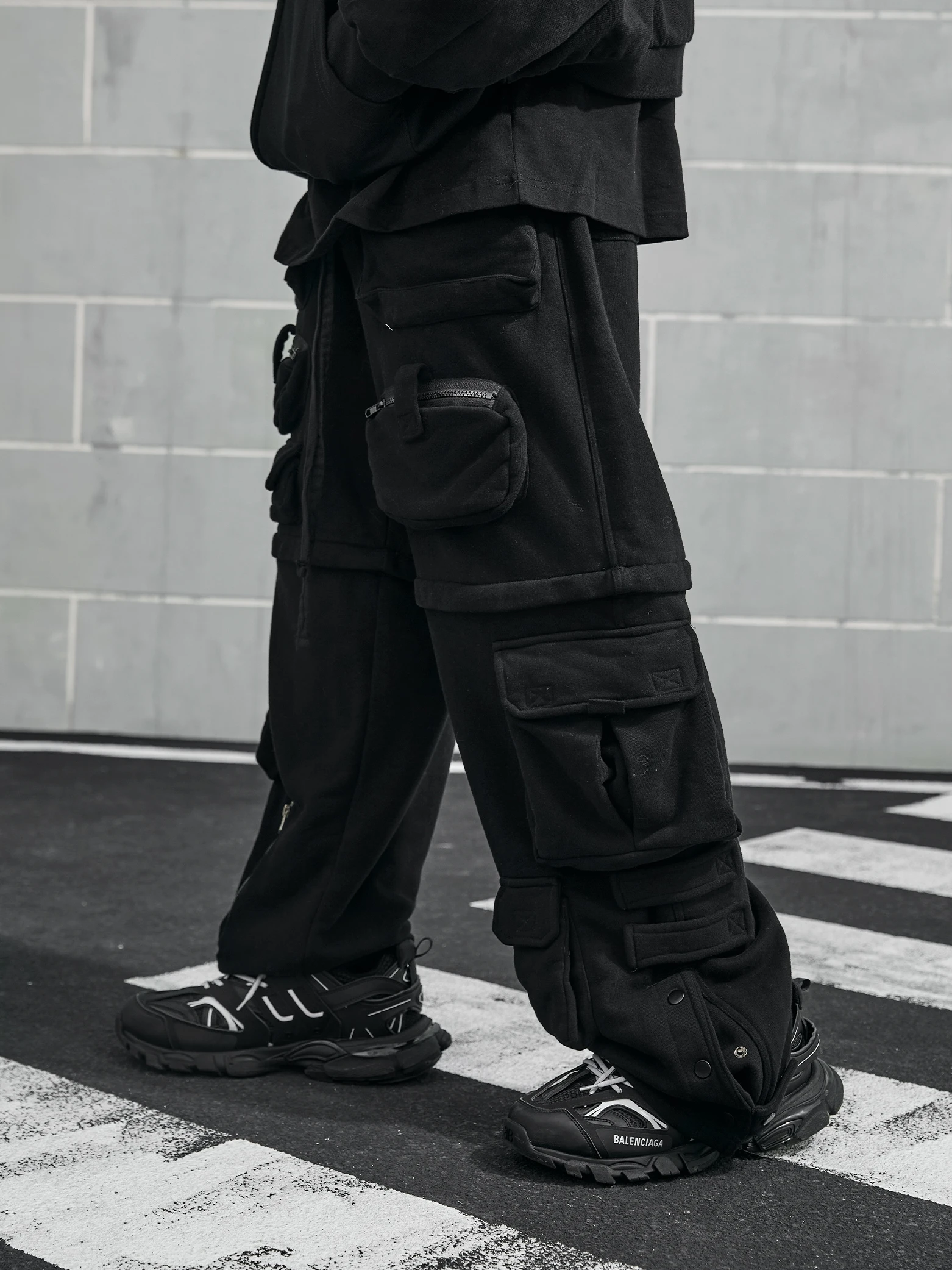 Loose Straight Hip Hop Design Deconstruction Casual High Street Overalls Trousers Techwear Pants