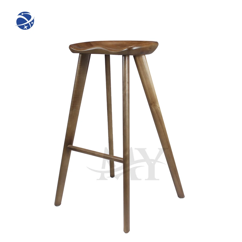 yyhcNordic Upholstered Nature Color Dining Kitchen Modern Counter  Bar stools For Restaurant Solid Wood High Bar Stools