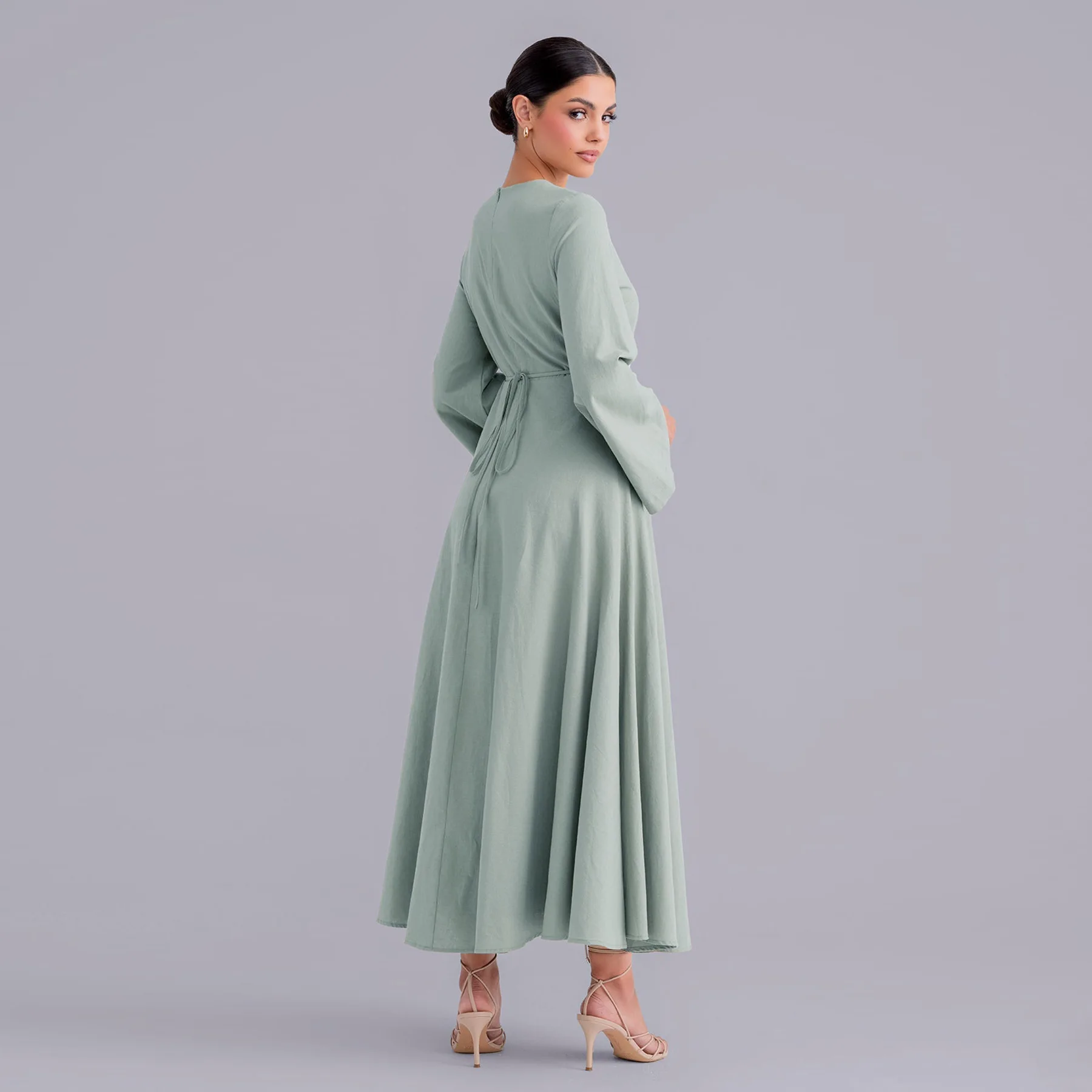 Turco cor sólida abaya dubai jalabiya kebaya longo robe muçulmano vestido de oração moda islâmica para senhoras jalabiya caftan femme