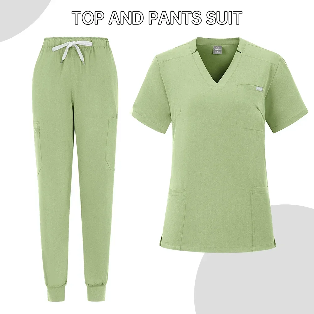 Ziekenhuis Scrubs Sets Witte Medische Kleding Dames Heren Hoogwaardige Tandheelkundige Kliniek Uniformen Beauty Spa Werkkleding Verpleegkundige Accessoires