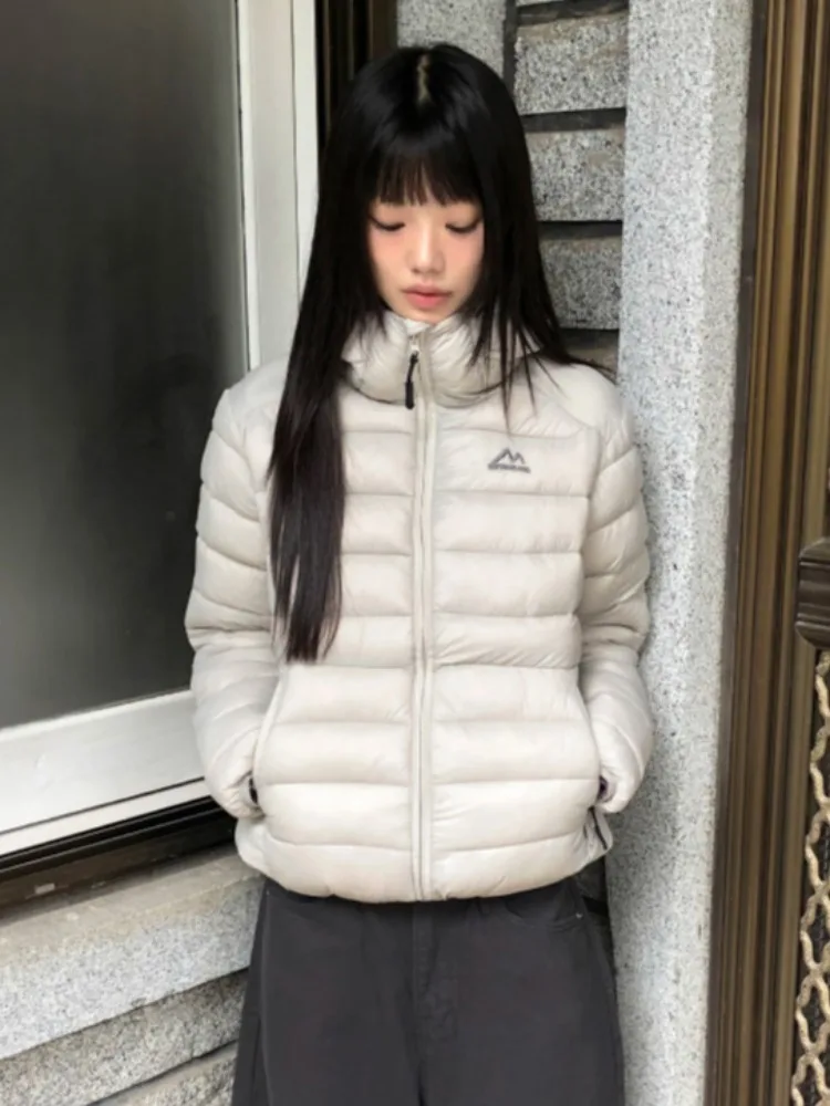 Lekka, ciepła bawełniana kurtka damska z kapturem, podwójna warstwa, wyszczuplająca, zimowa odzież wierzchnia, koreański styl, casual, streetwear