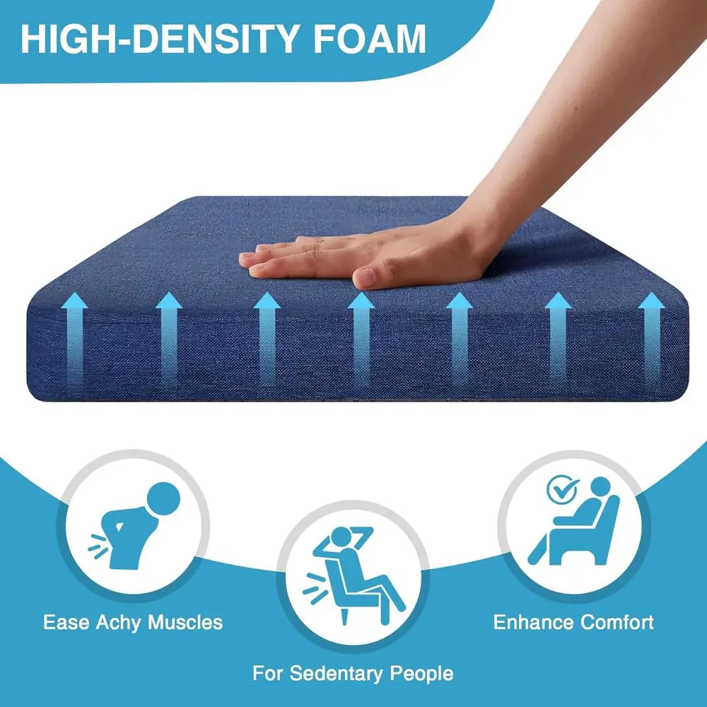 Chair Cushions for Dining Chairs Set of 6, Non Slip Kitchen Chair Pads, 17" x 16" x 2", Indoor Dining Chair Cushions with Ties,