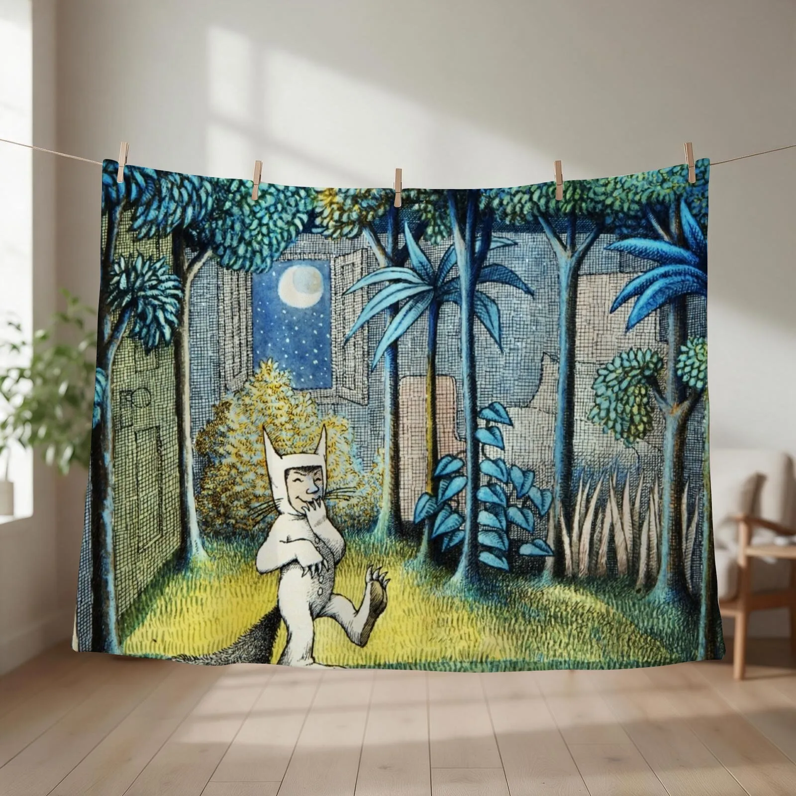 Let the Wild Rumpus Start Throw Blanket couch cozy soft plush fuzzy picnic outdoor blanket