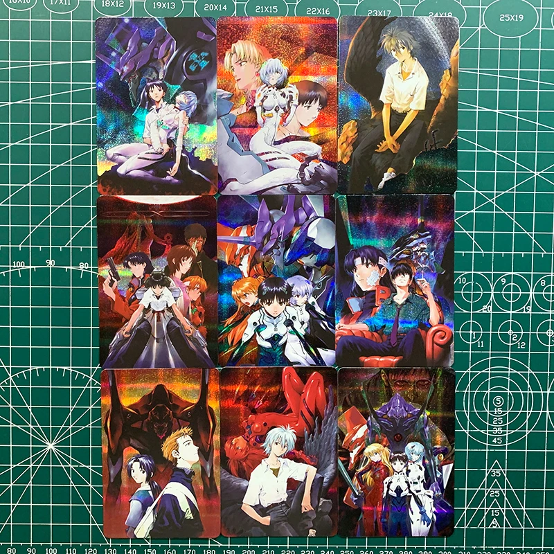 9Pcs/set Neon Genesis Evangelion Ayanami Rei Asuka Langley Soryu DIY Homemade Collection Card Christmas Birthday Gift Toys