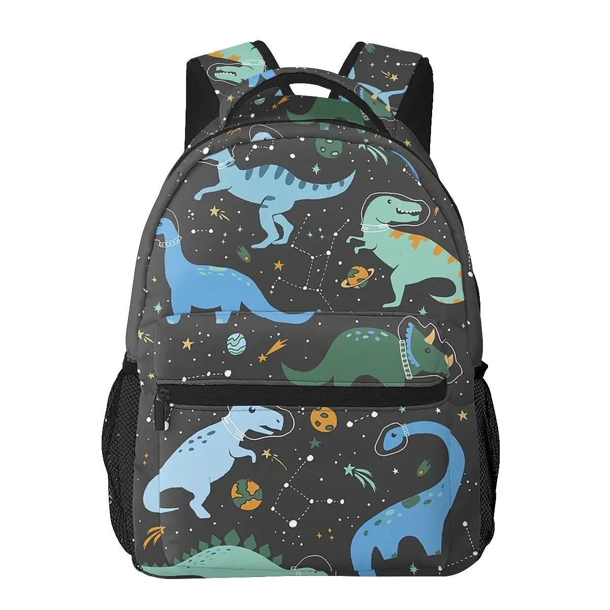 Mochila de dinosaurios espaciales en azul para niños y niñas, mochilas escolares para estudiantes, mochila de viaje de dibujos animados, bolso de hombro de gran capacidad