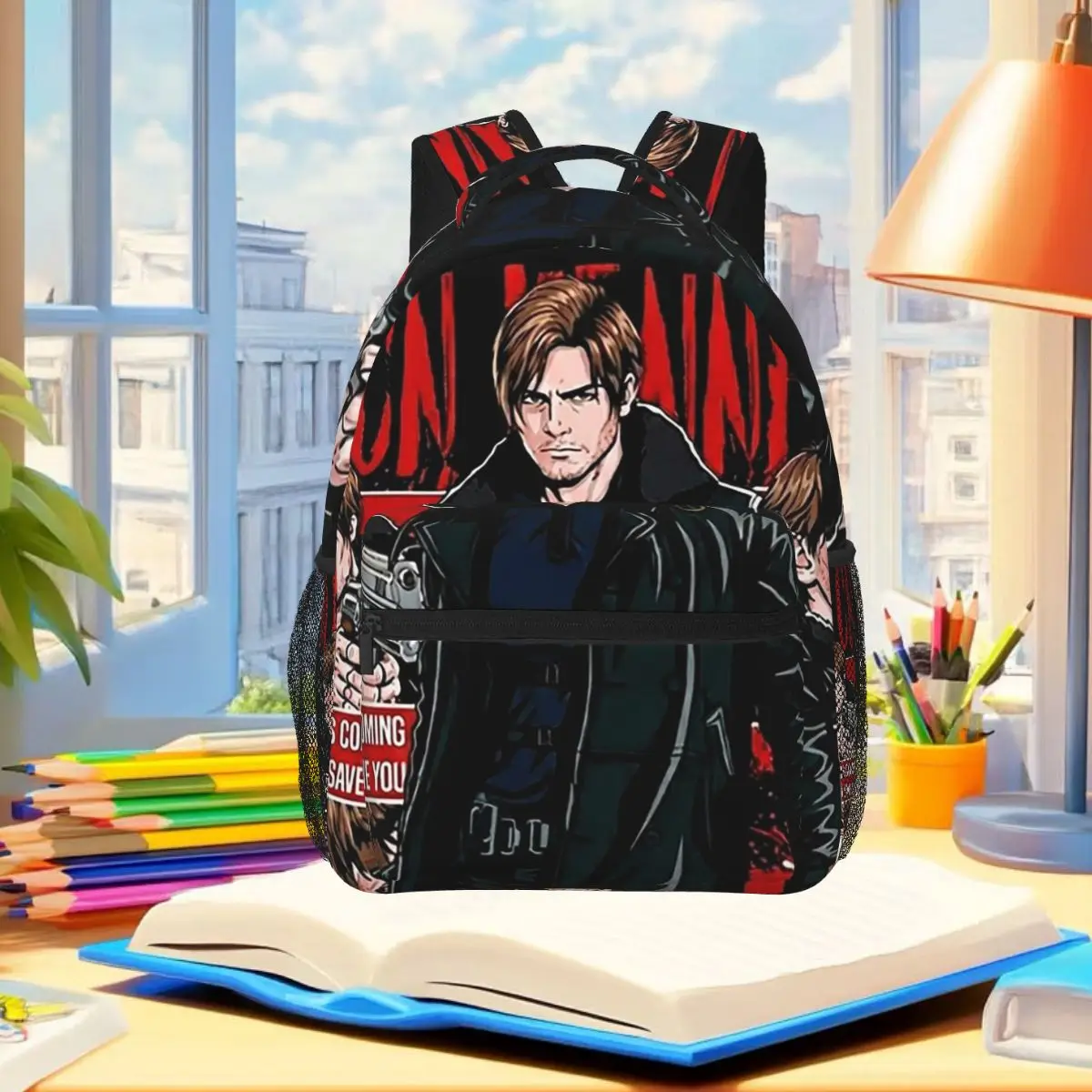 Resident Evils Leon Kennedy Game Student Backpack School Bag Hiking Travel Daypack for Boys Girls Fashion Bookbag Shoulder Bags view 6