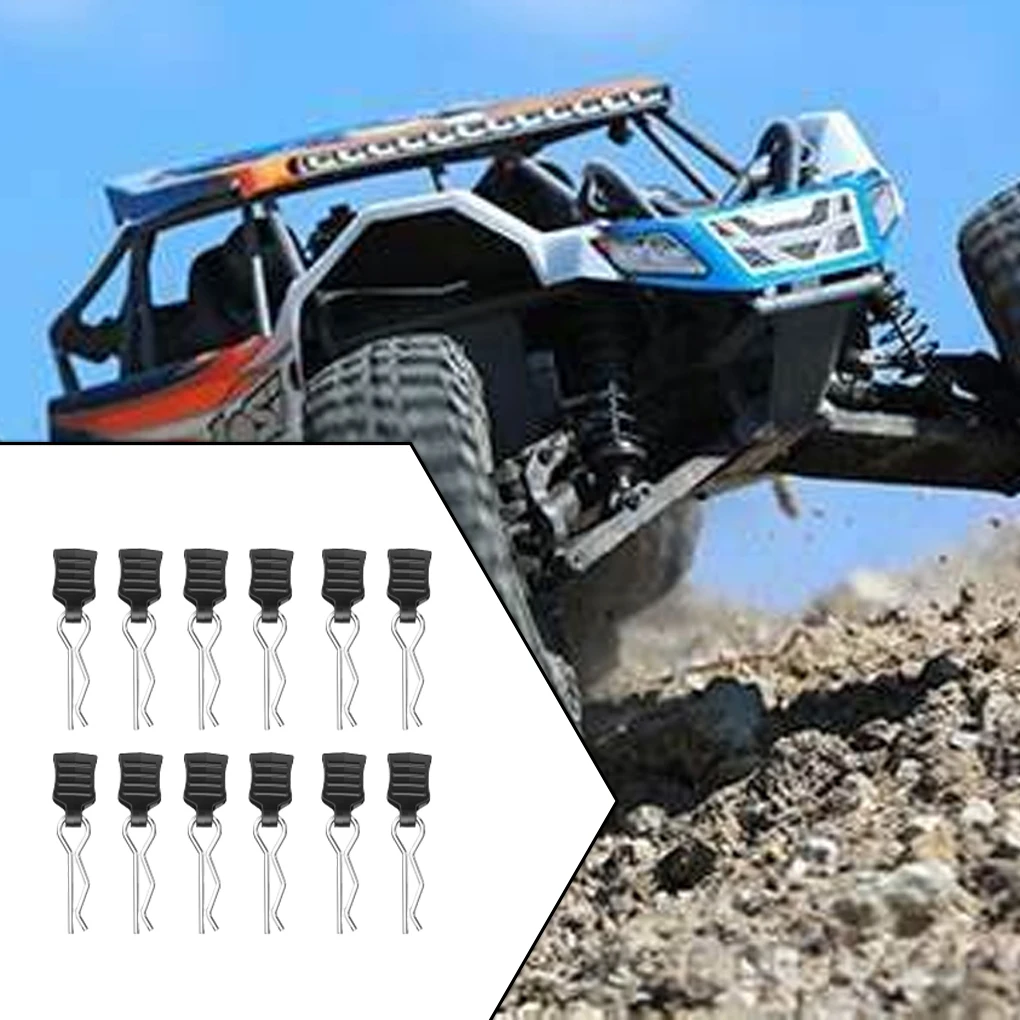 RCGOFOLLOW RC Body Clips With Pull Tabs Car Clips R Clips for /14 MJX Hyper Go Car Clips R Clips RC Car Upgrade Parts